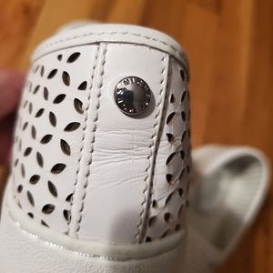 Michael Kors white slip on shoes